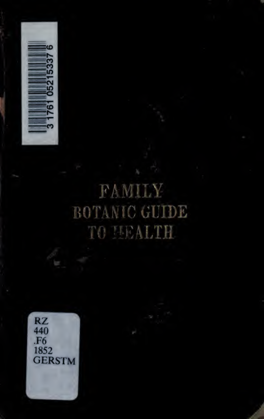 The working man's family botanic guide or, Every man his own doctor - W Fox 1852 cover