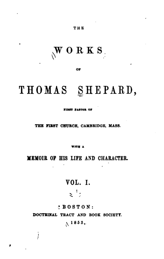 TheWorksofThomasShepard cover