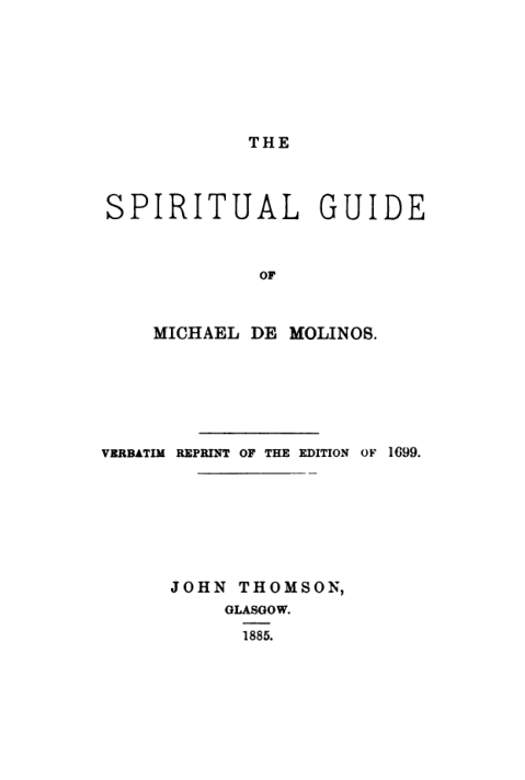 The Spiritual Guide.. - M De Molinos cover