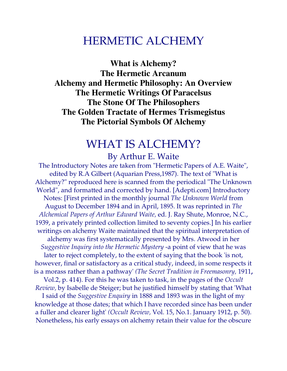 Hermetic Alchemy cover