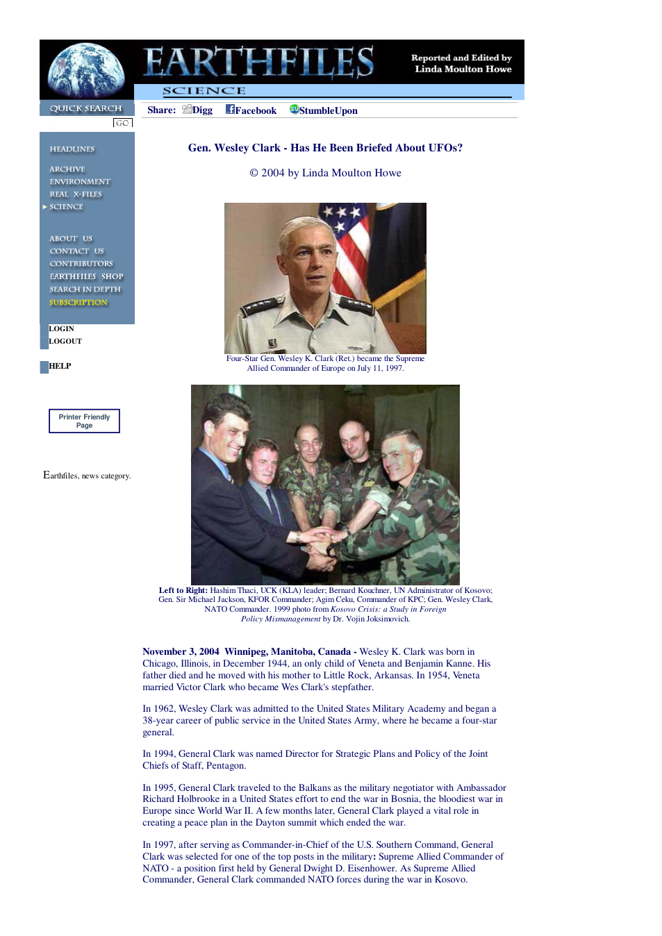 11 03 2004 Gen. Wesley Clark - Has He Been Briefed About UFOs cover
