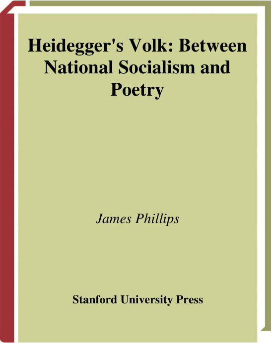 Heideggers Volk - Between National Socialism and Poetry cover
