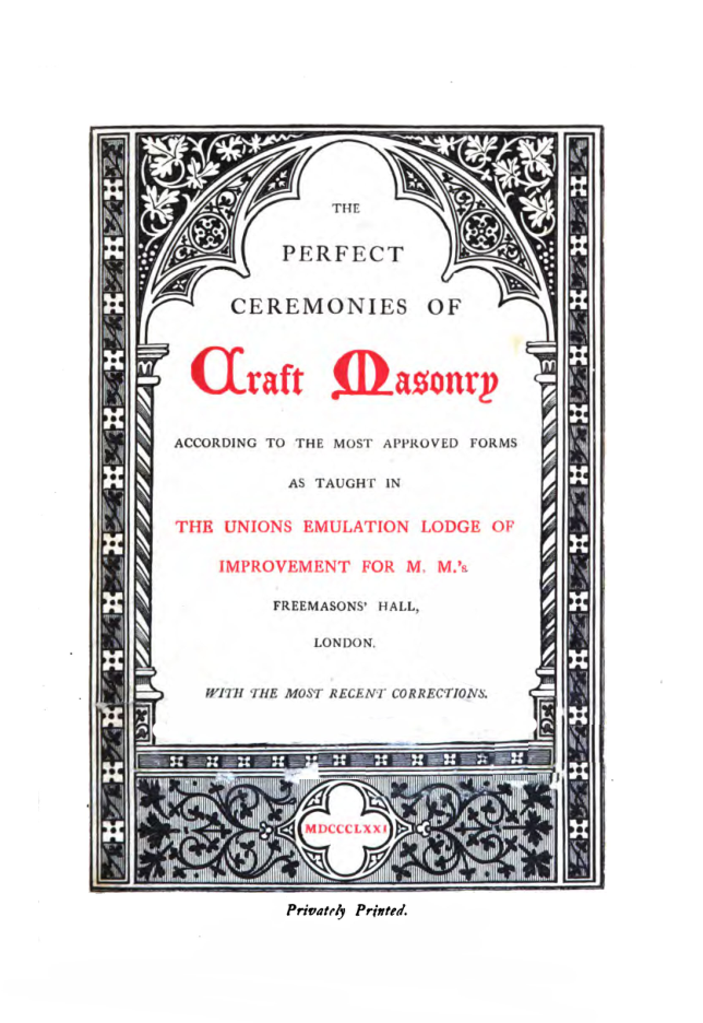 The Perfect Ceremonies Of Craft Masonry - Unknown cover
