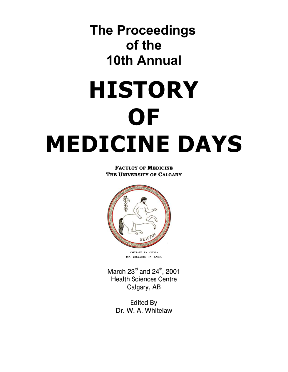 History of Medicine Days cover