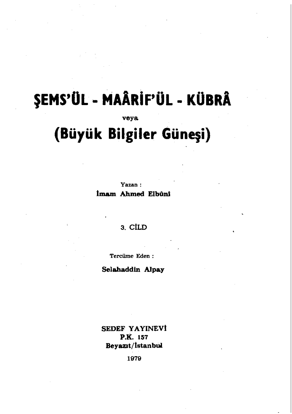 ŞEMS-ÜL MAARİF 3 cover