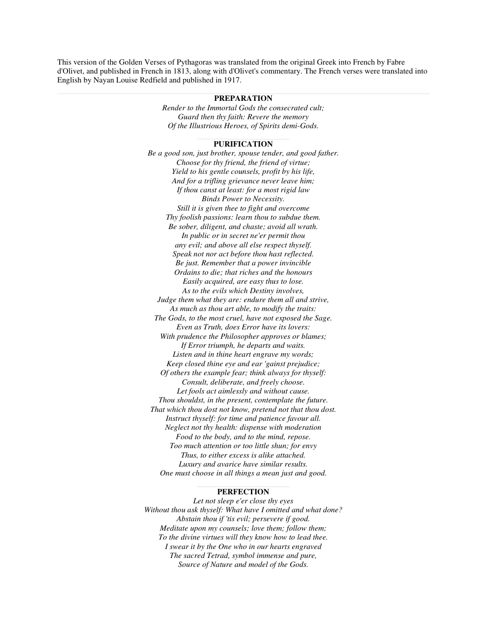 Golden Verses of Pythagoras ver 1 cover