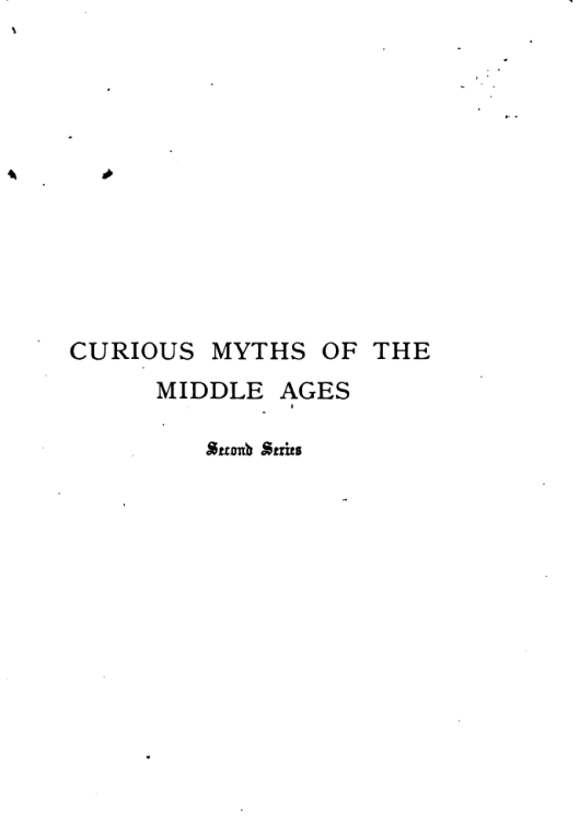 Curious Myths of the Middle Ages - S Baring Gould cover