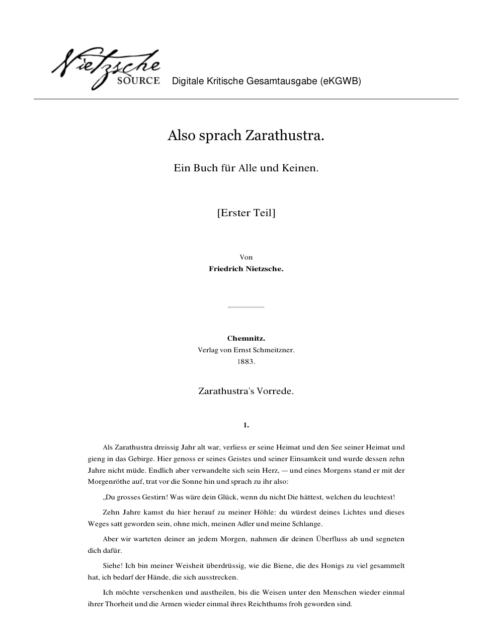 Also sprach Zarathustra cover