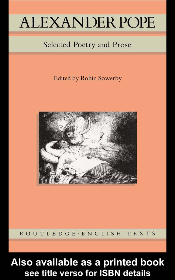 Alexander Pope Selected Poetry and Prose cover