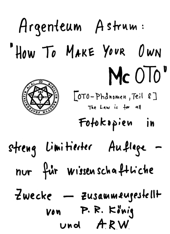 P. R. Koenig - How to Make Your Own McOTO cover