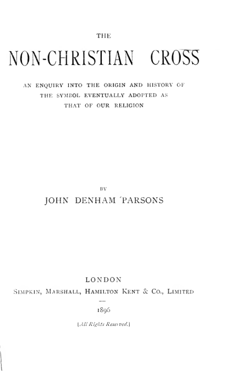 The Non-Christian Cross - J Denham Parsons cover