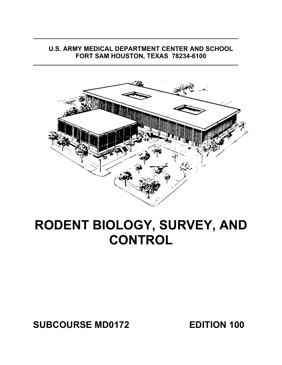 ARMY Medical - Rodent Biology, Survey,Control 60 pages cover