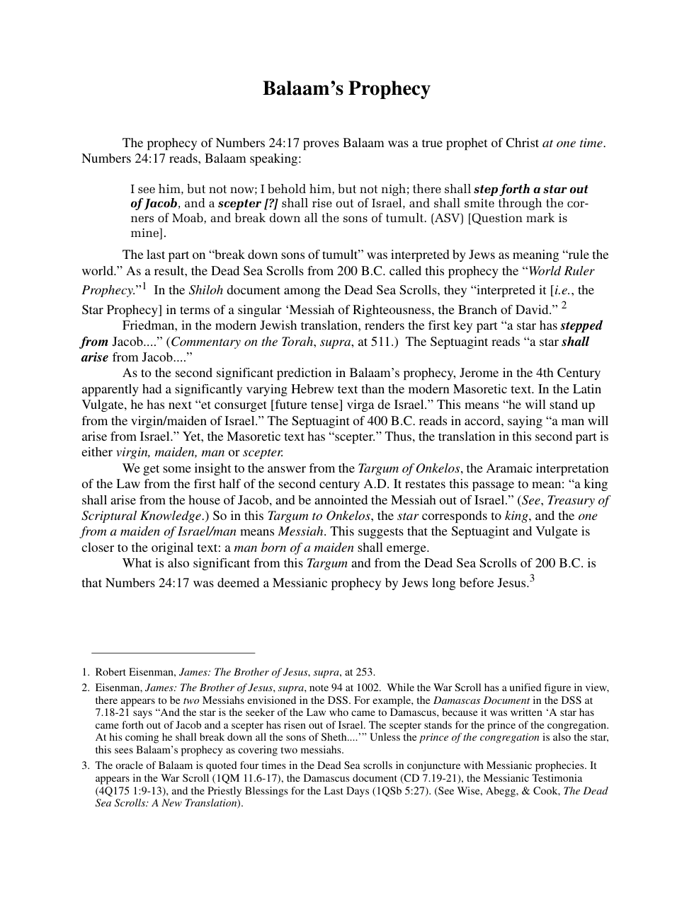 Balaam Star Prophecy cover
