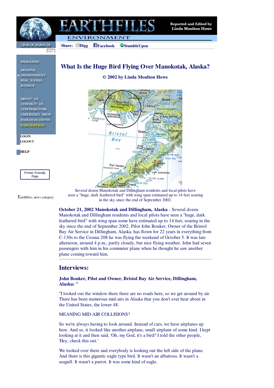 10 22 2002 What Is the Huge Bird Flying Over Manokotak, Alaska cover