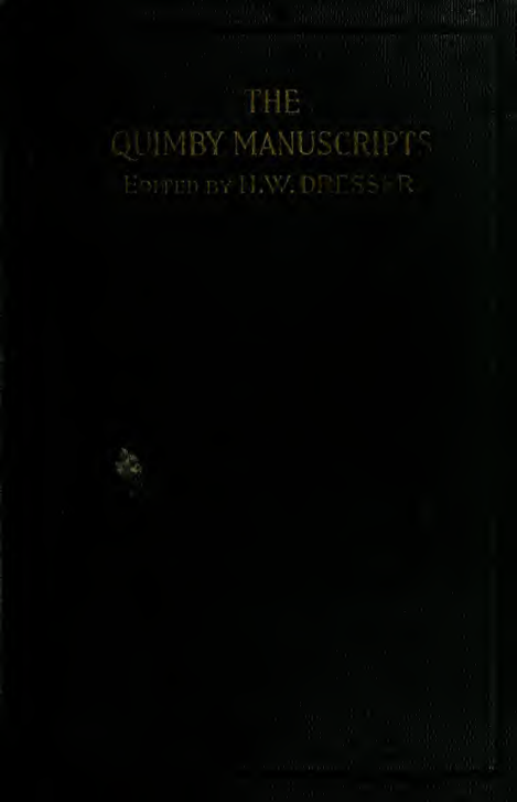 The Quimby Manuscripts - H W Dresser (1921) cover