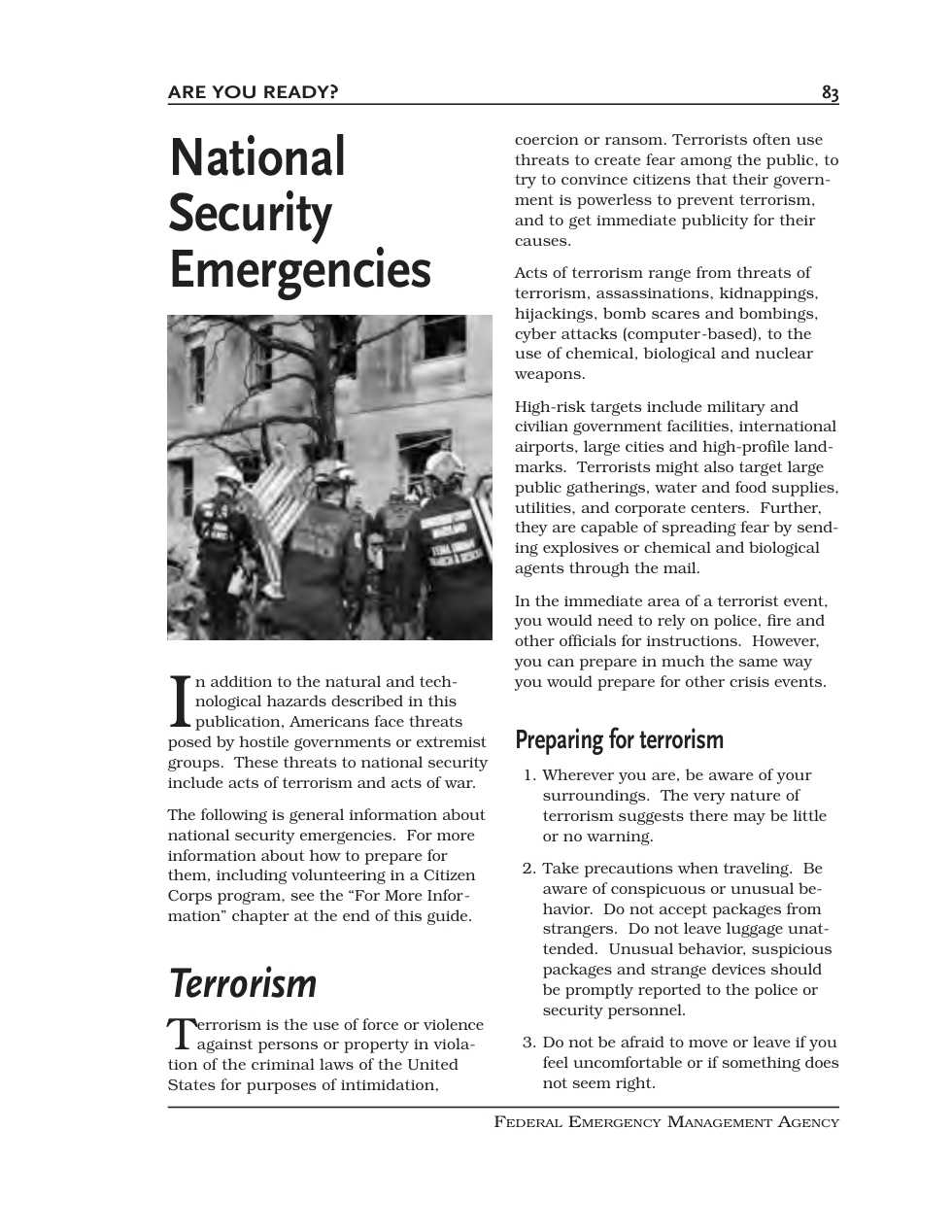 National Security Emergencies cover