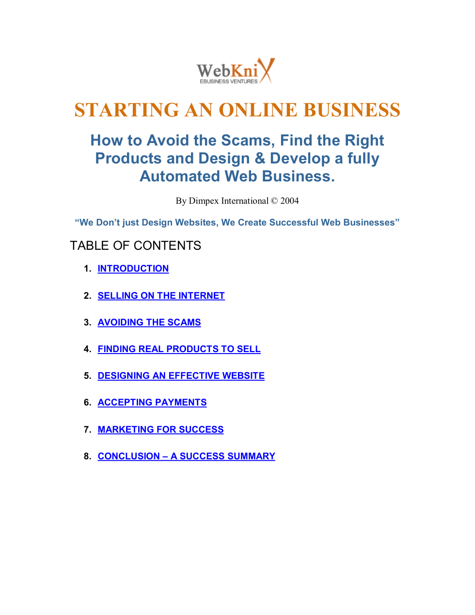 Starting An Online Business 2005 cover