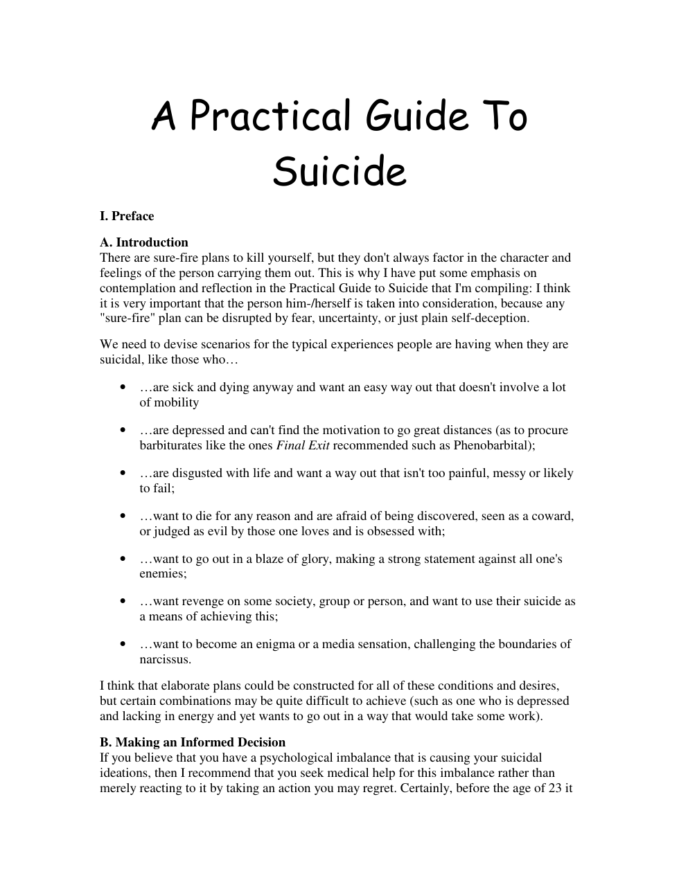 A Practical Guide to Suicide cover
