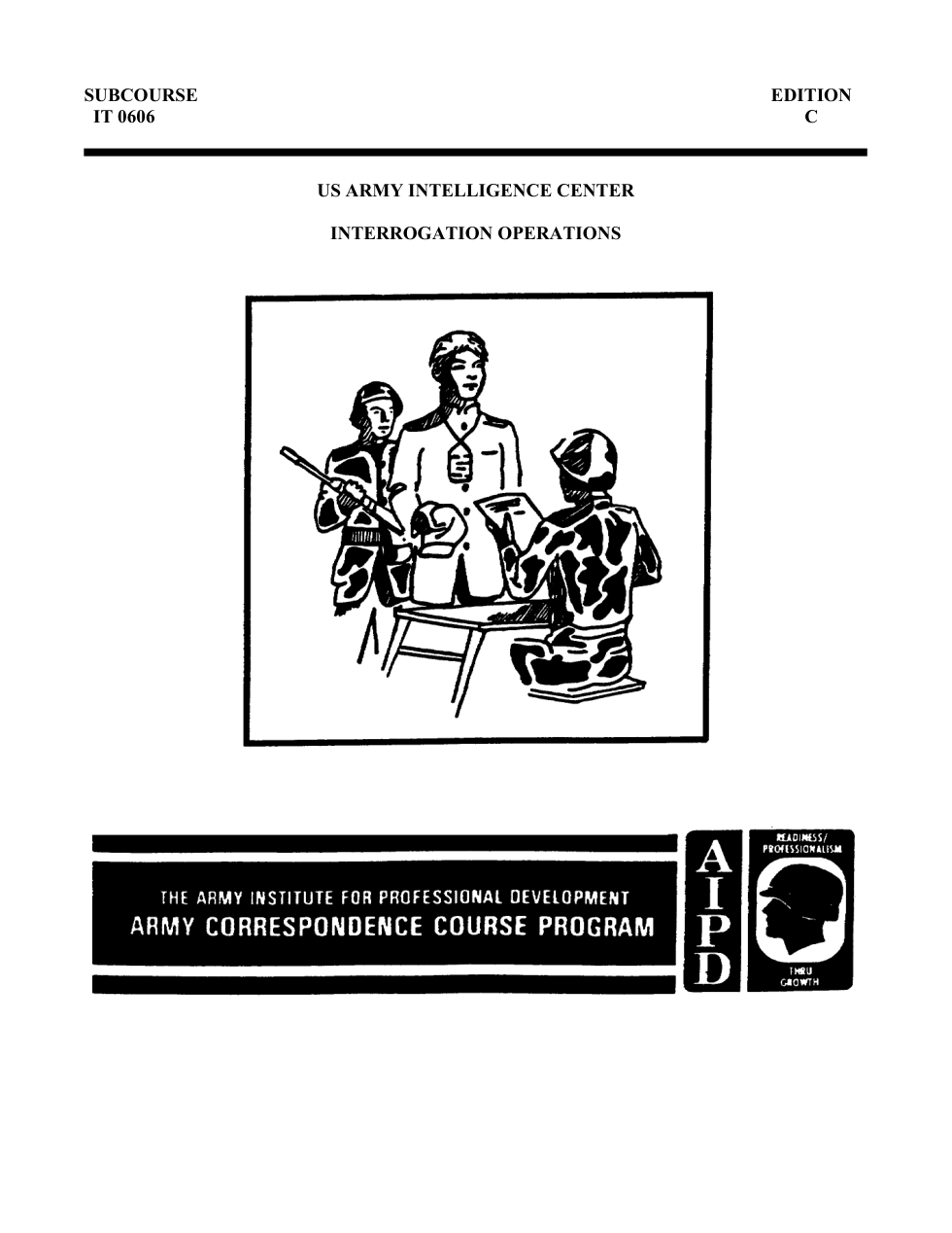 ARMY Interrogation Operations IT0606 1995 80 pages cover