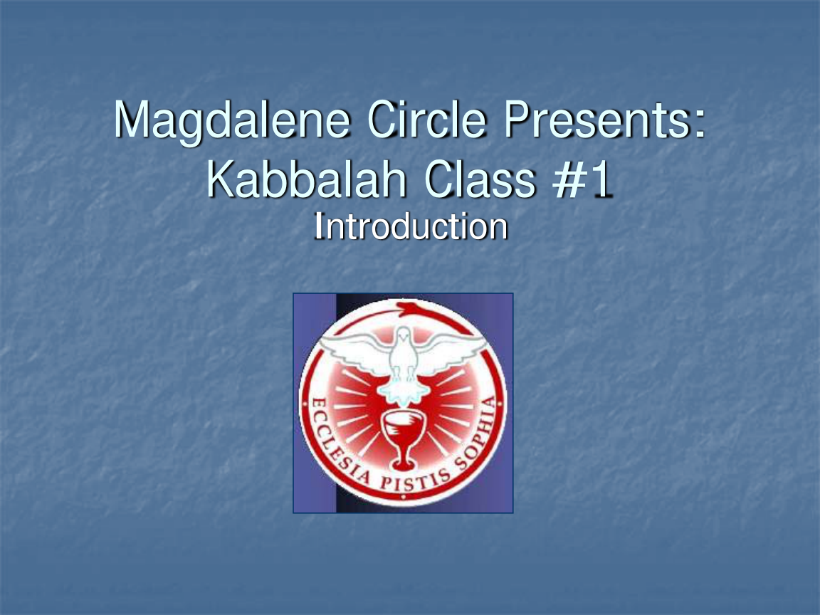Kabbalah Class #1 cover