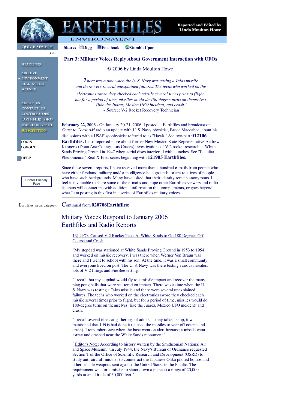 02 22 2006 Part 3 Military Voices Reply About Government Interaction with UFOs cover