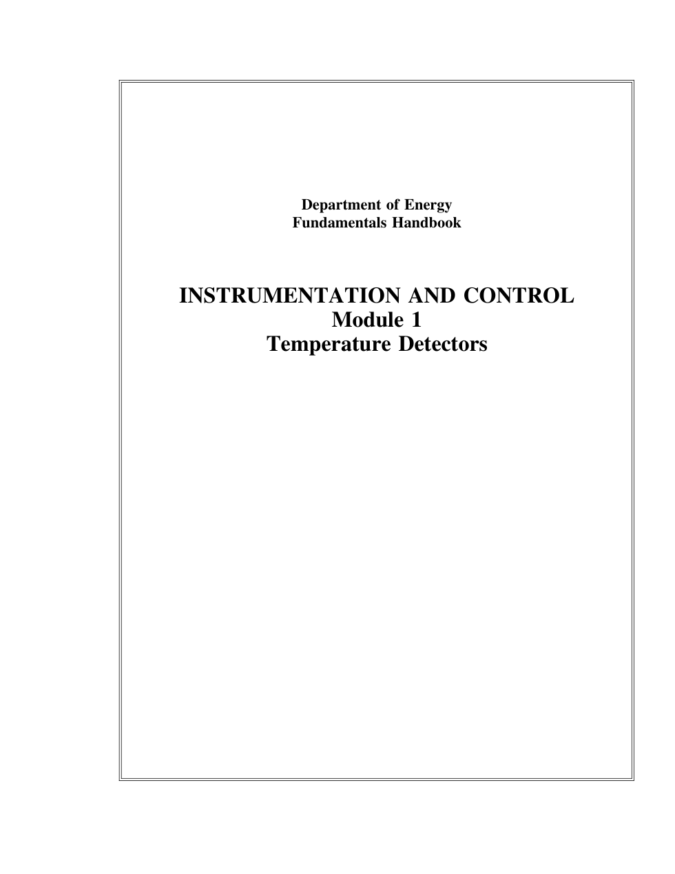 USDOE Instrumentation & Control-Temp Detector 1992 280p. cover