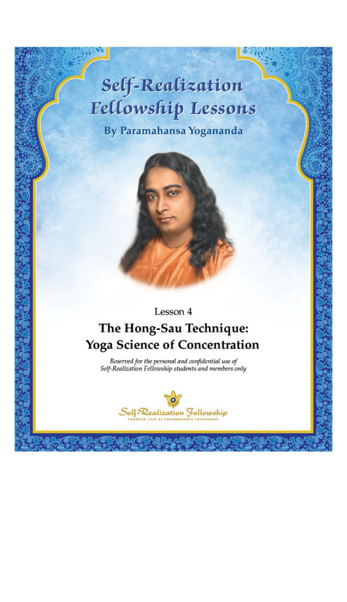 Paramahansa Yogananda - Self Realization Fellowship Lessons cover
