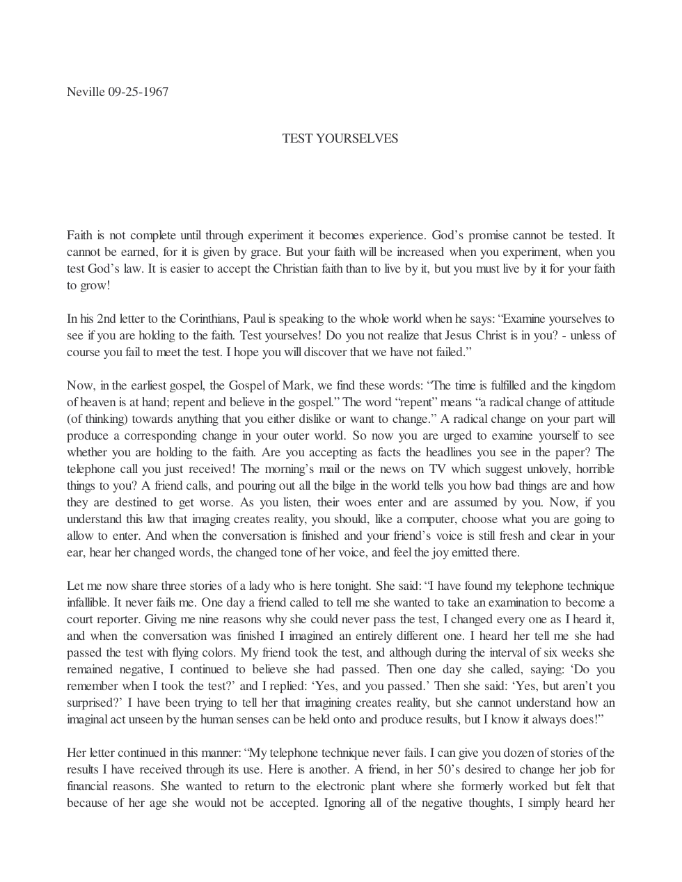 1967.09.25, Test Yourselves cover