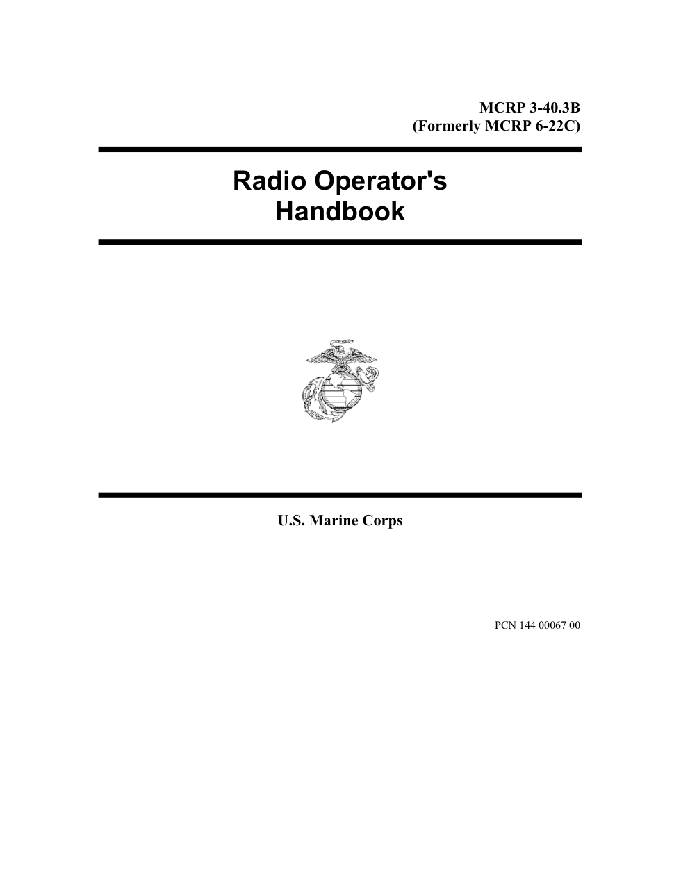 USMC Radio Operator's Handbook 2001 148 pages cover