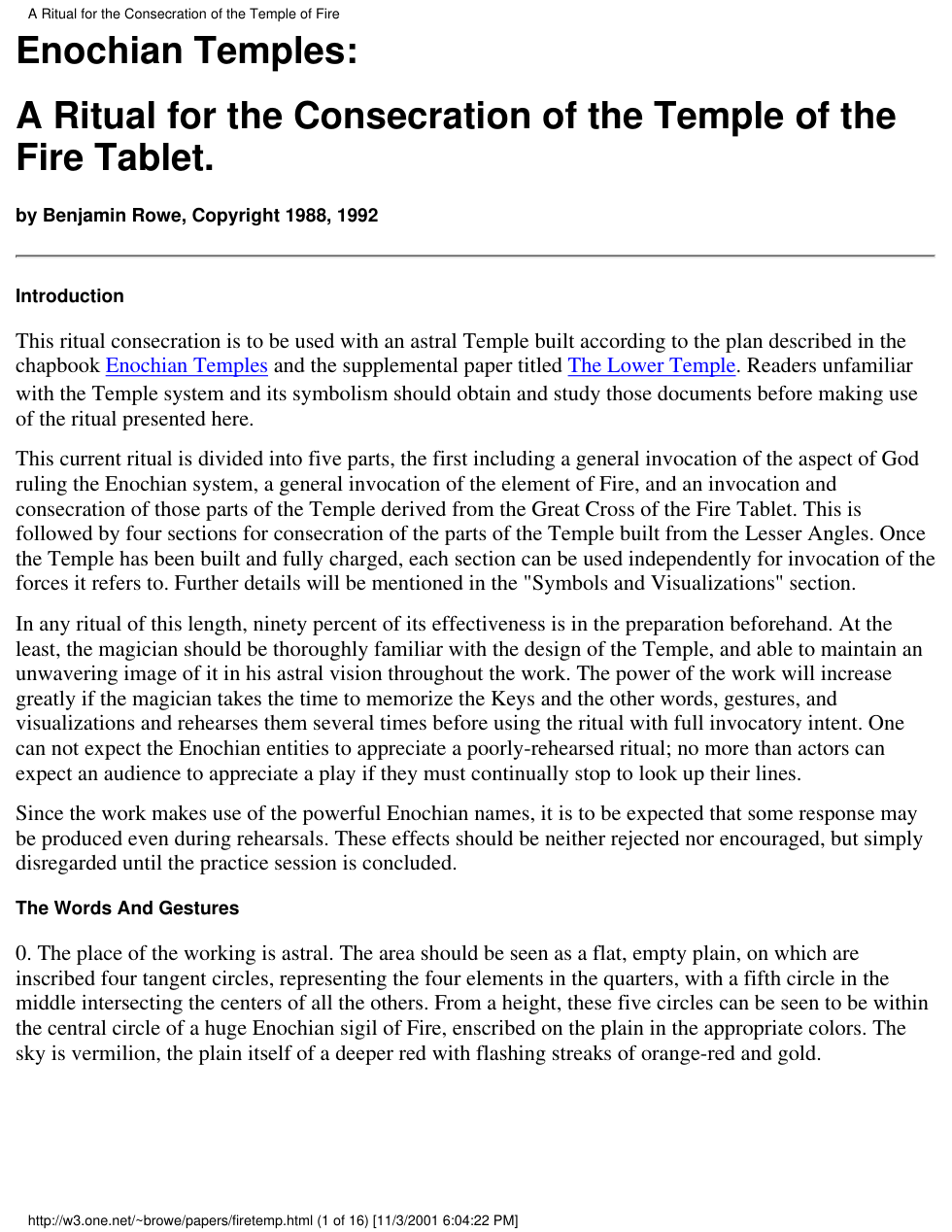 Temple Consecration - Rowe cover