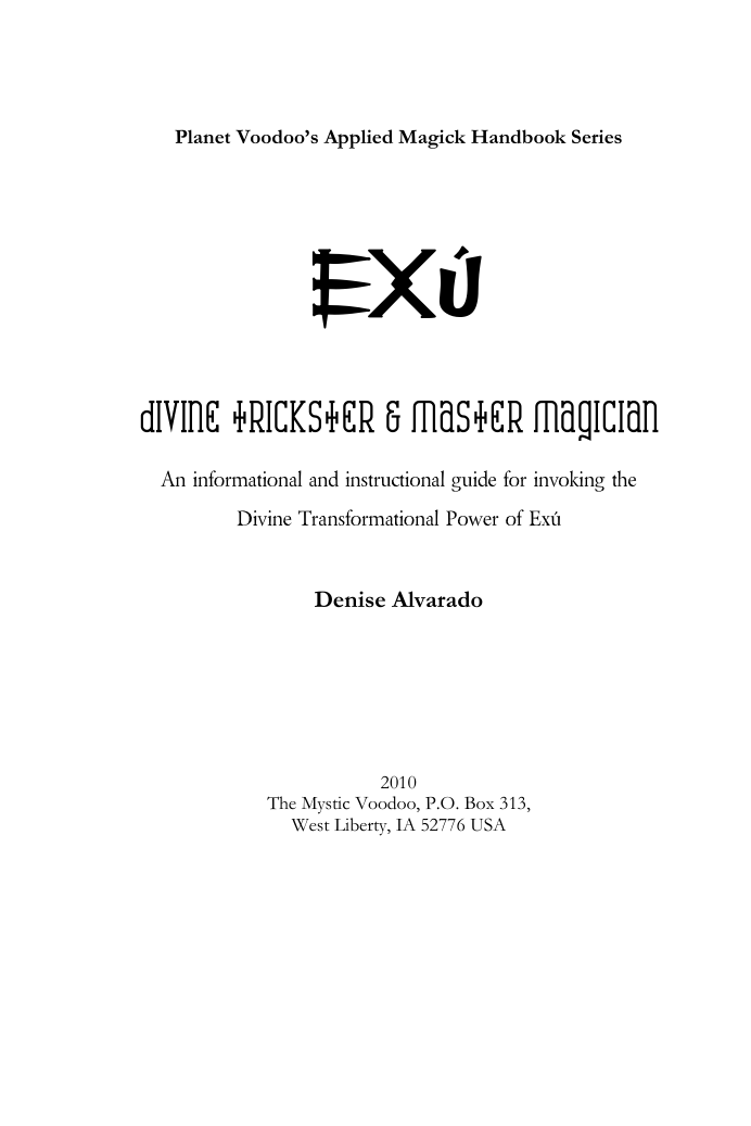 Denise Alvarado - Exu Divine Trickster amp amp M cover