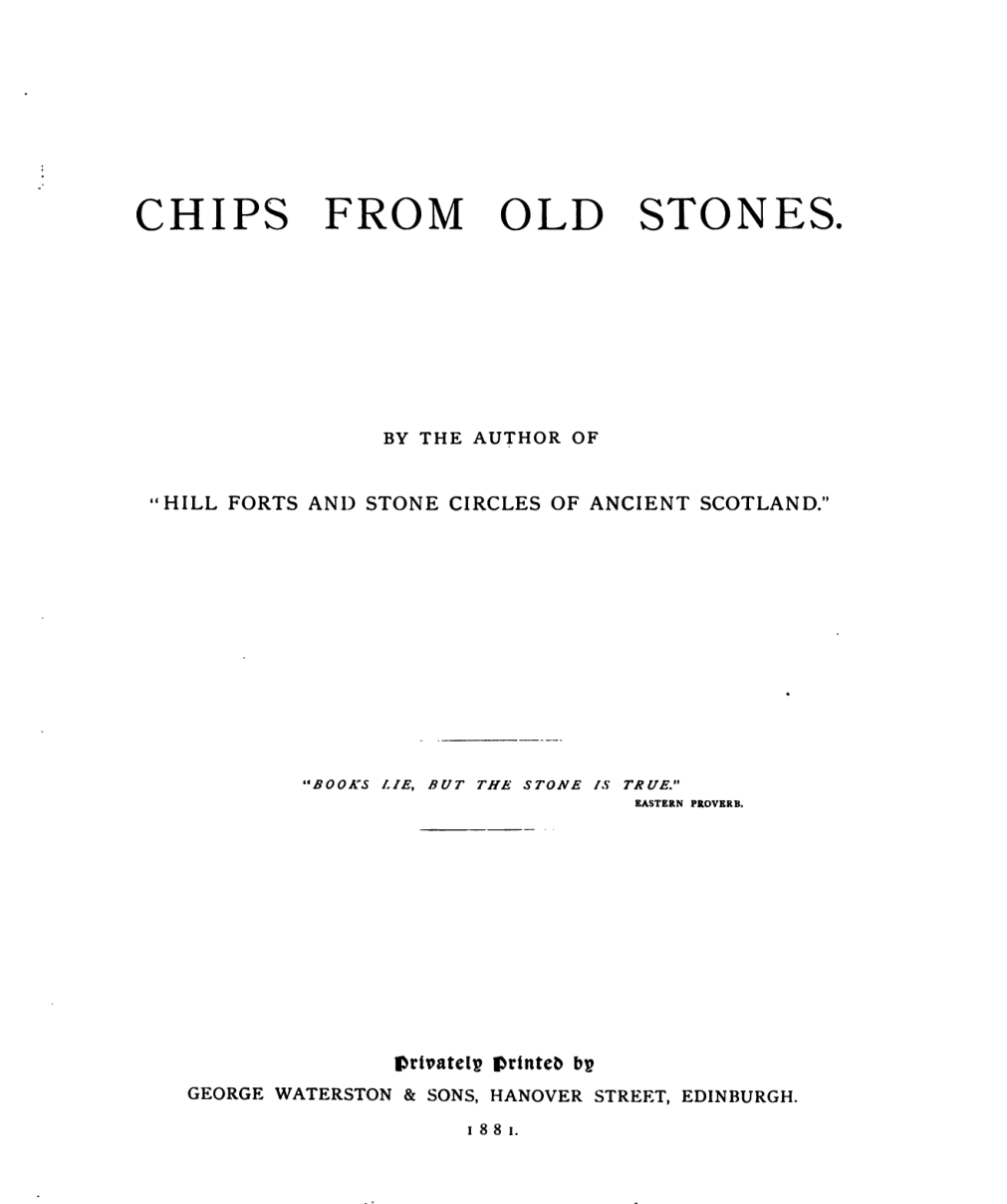 Chips From Old Stones - C Maclagan cover