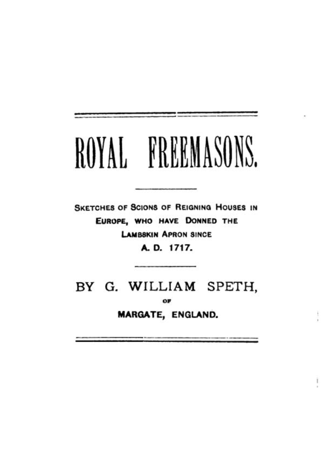 Royal Freemasons - G W Speth cover