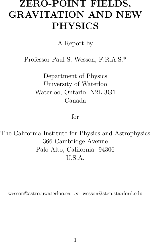 Zero-Point Fields, Gravitation And New Physics cover