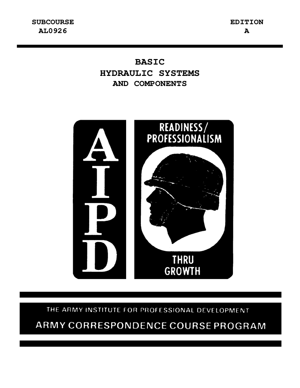 ARMY Basic Hydraulic Sys. & Components 1994 67 pages cover