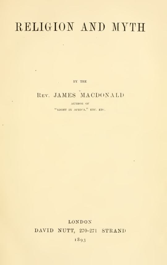 Religion & Myth - J Macdonald cover