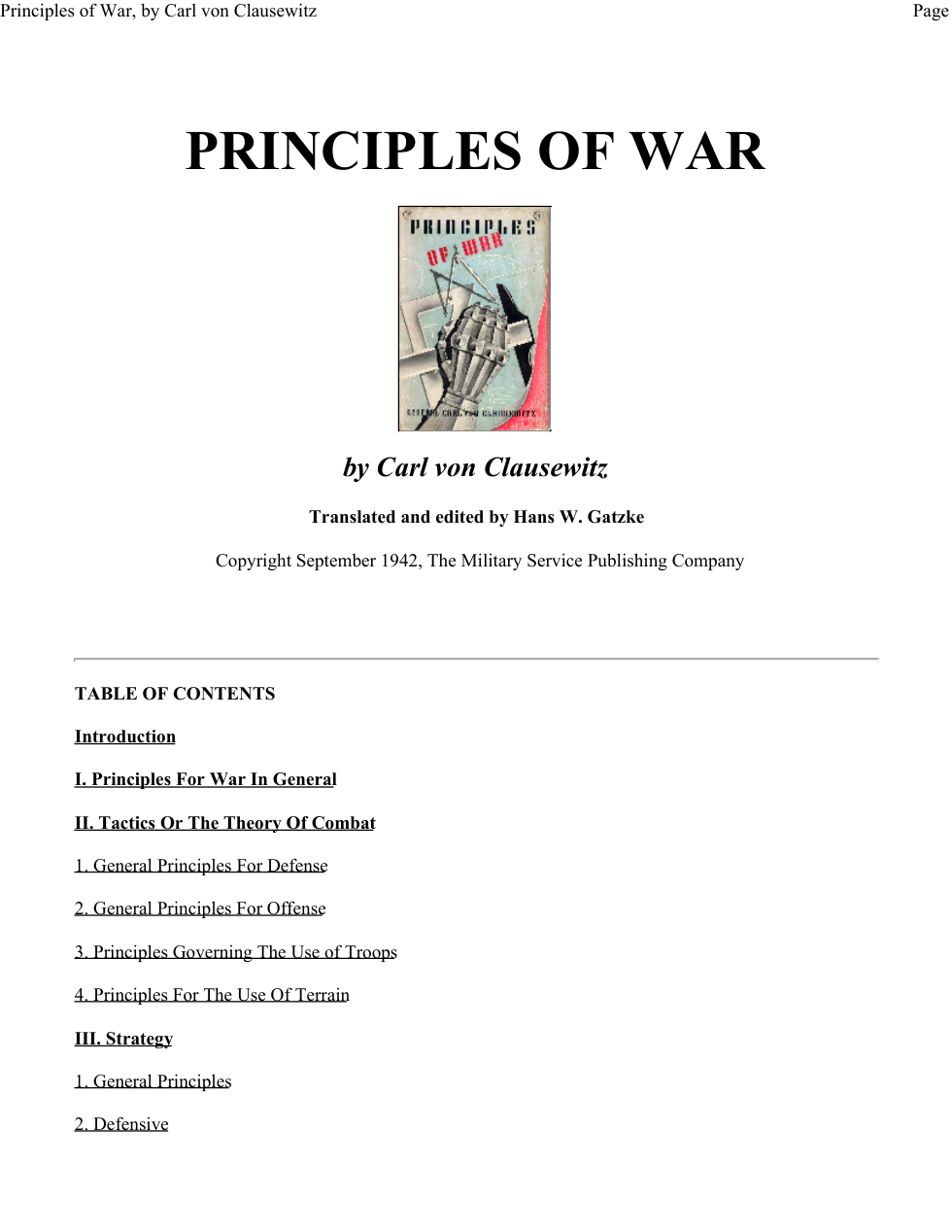 [martial arts] (ebook PDF) - Principles of War cover