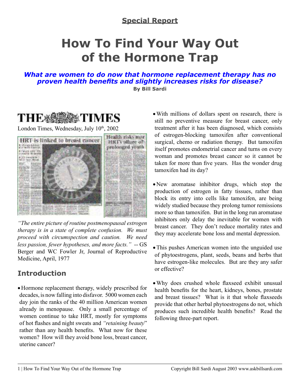 Sardi - How To Find Your Way Out of the Hormone Trap cover