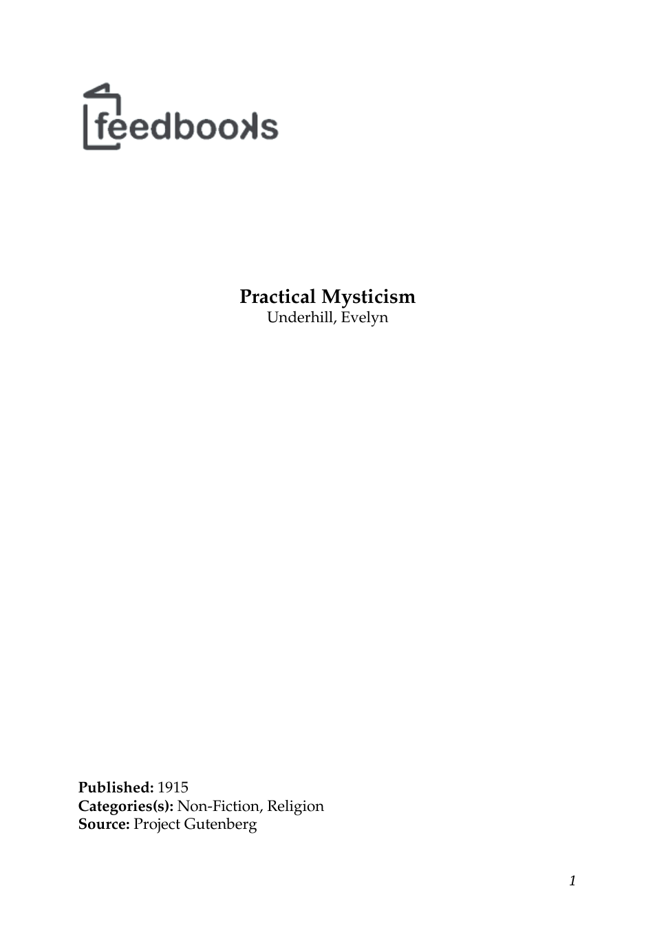 Evelyn Underhill - Practical Mysticism cover