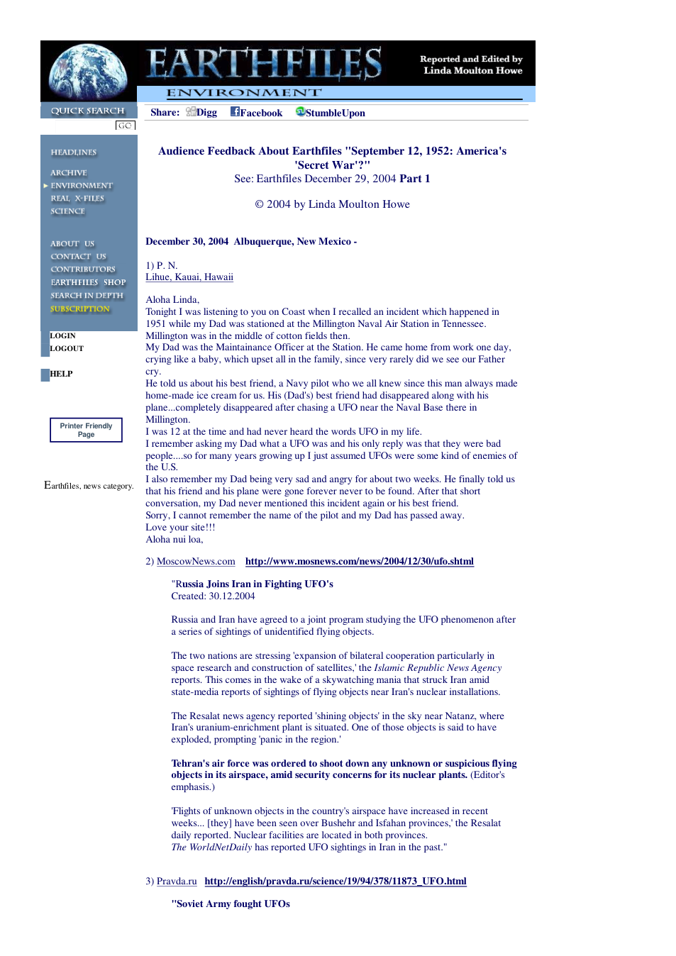 12 30 2004 Audience Feedback About Earthfiles September 12, 1952 Americas Secret War cover
