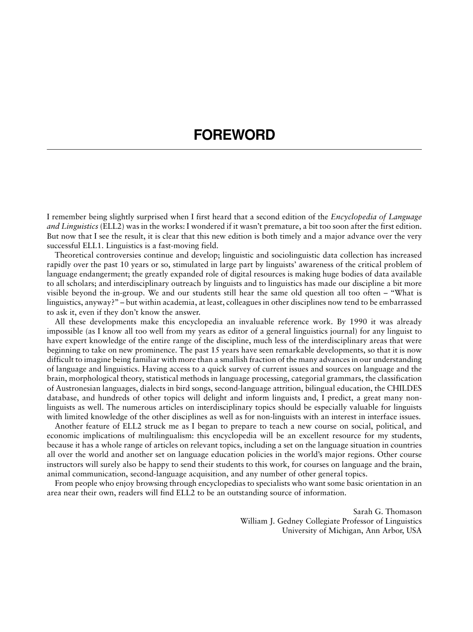 Encyclopedia of Language and Linguistics 2nd Edition cover