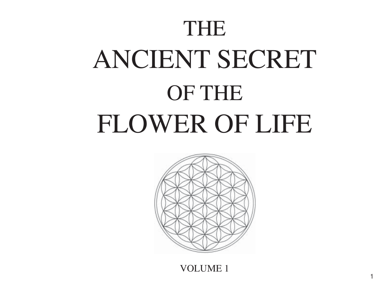 Drunvalo Melchizedek - Ancient Secret Of The Flower Of Life - Volume 1 cover