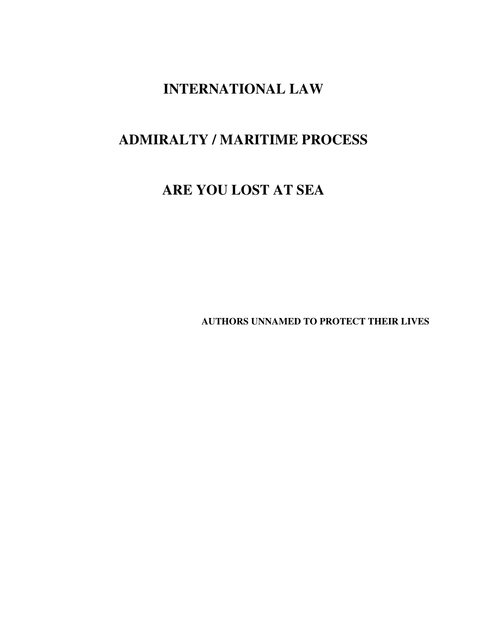 Admiralty Law And Maritime Process cover