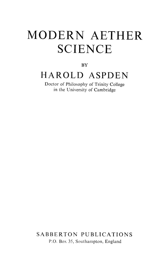 Modern Aether Science cover
