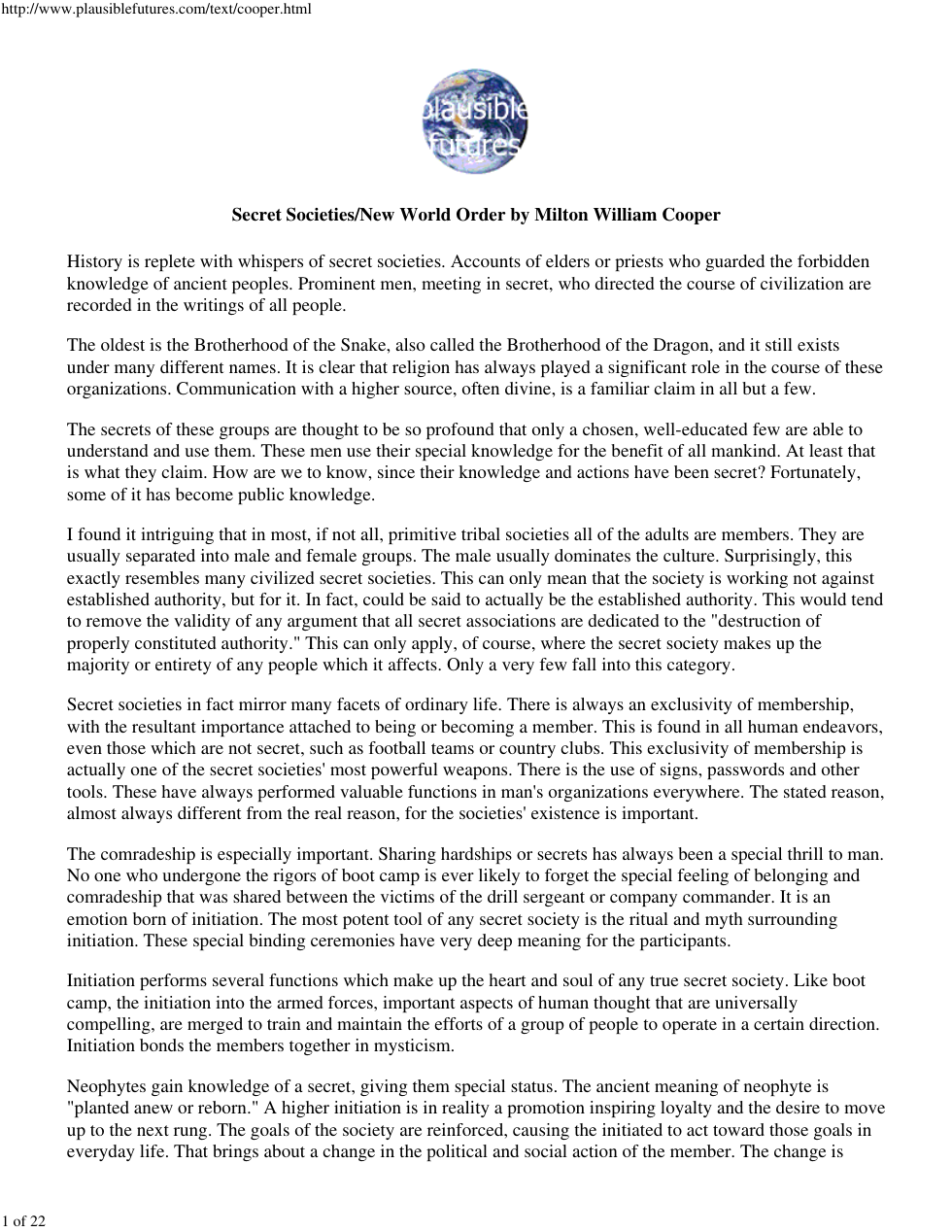 Cooper, Milton - New World Order cover