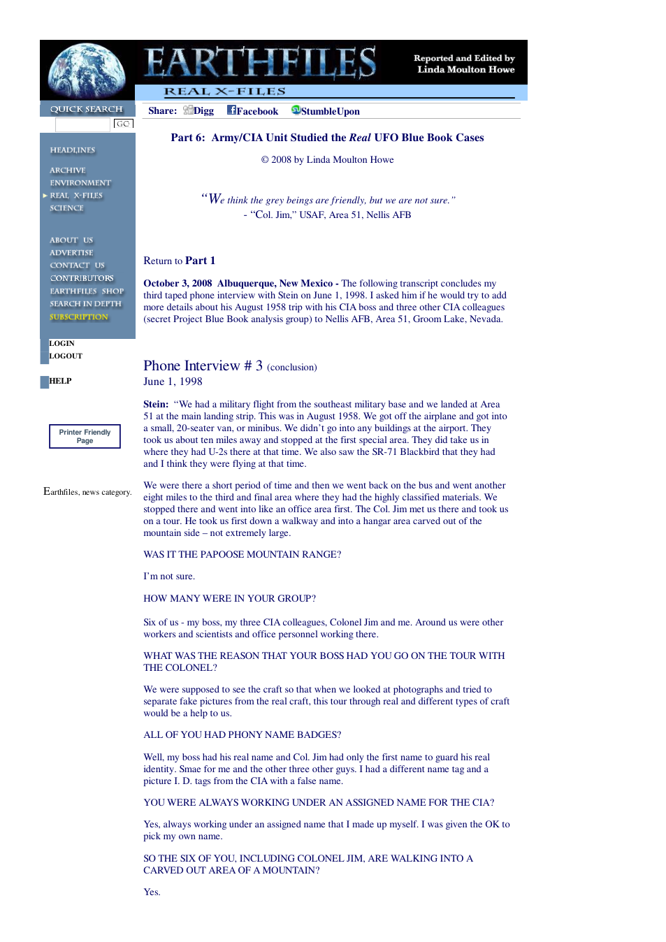 10 03 2008 Part 6 Army CIA Unit Studied the Real UFO Blue Book Cases cover