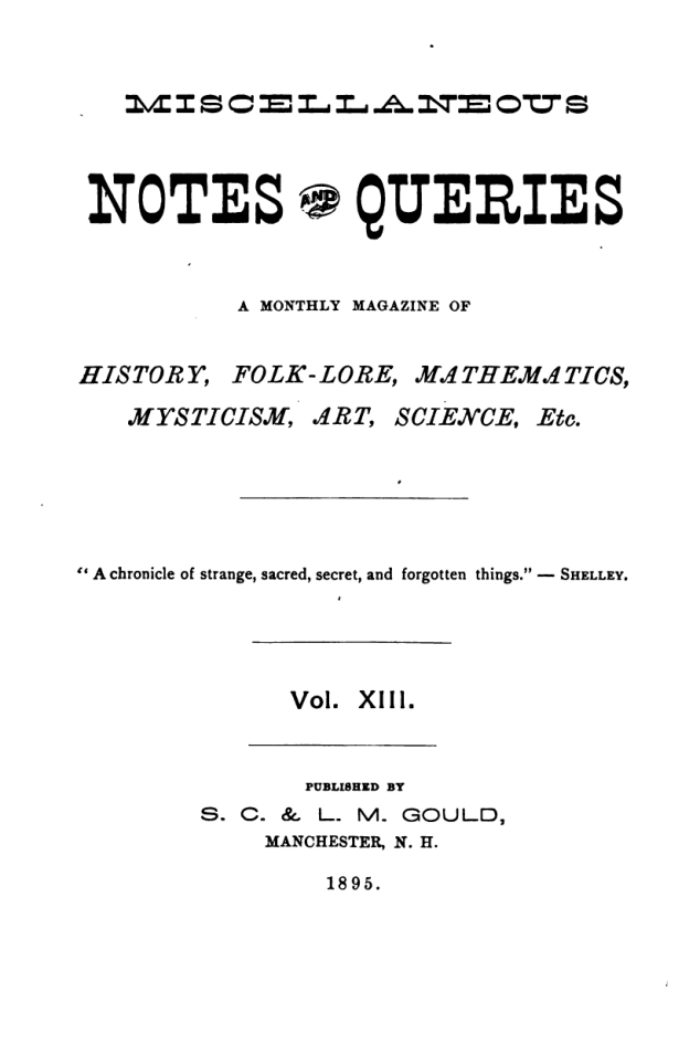Miscellaneous Notes Queries cover