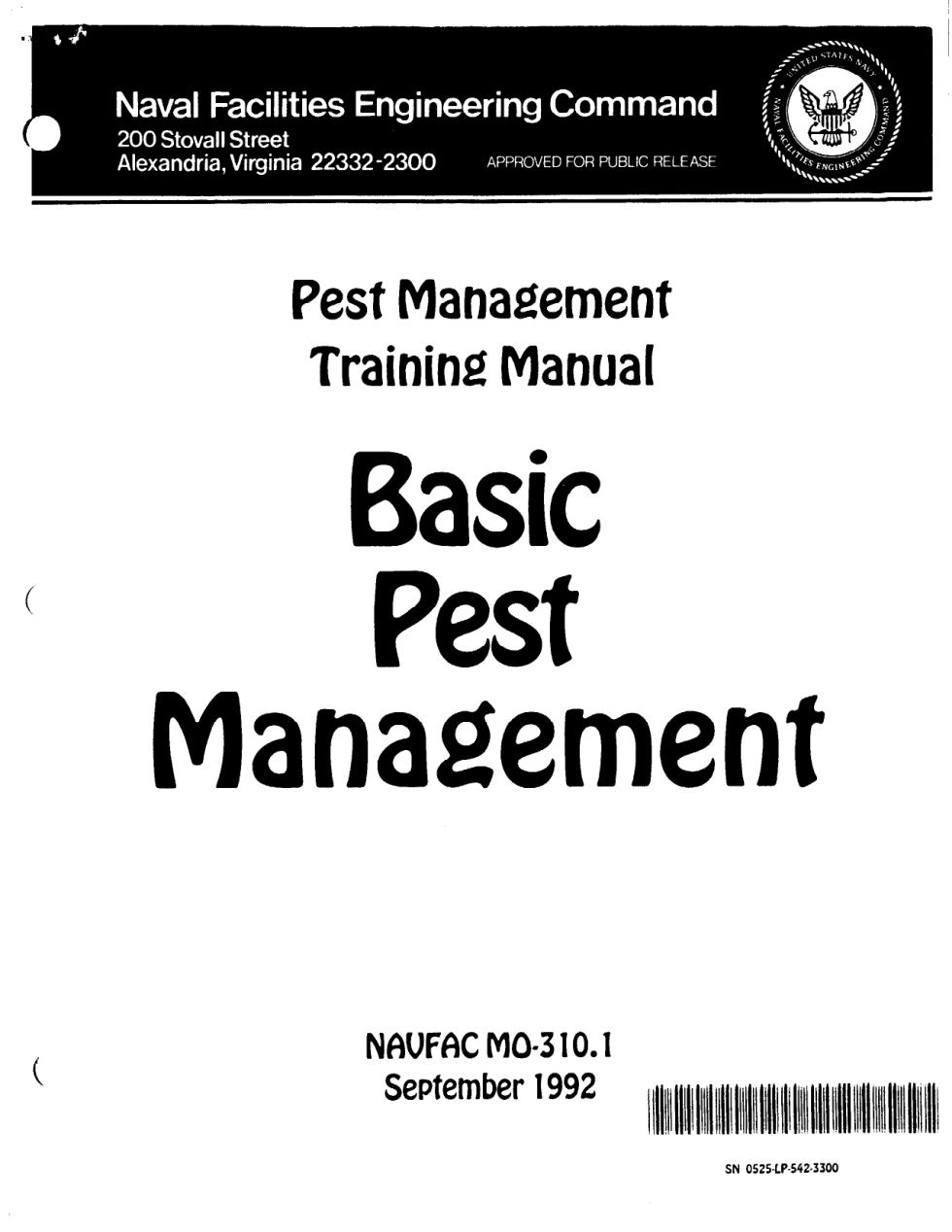 NAVY Basic Pest Management 1992 176 pages cover