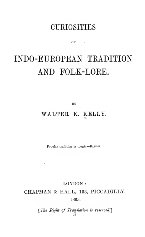 Curiosities of Indo-European tradition and folk-lore cover