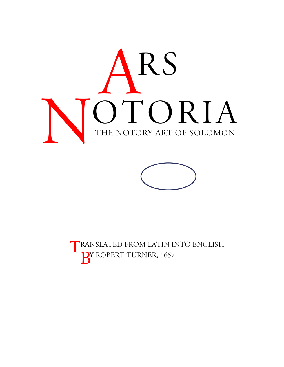 Ars Notoria - The Notory Art of Solomon(1656) cover